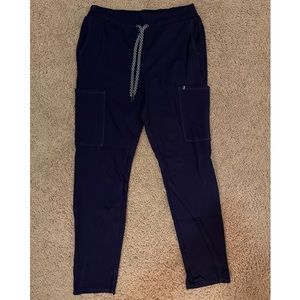 Jaanuu Women’s Slim Cargo Pant Scrubs- Navy/ Medium